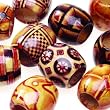 Darice(R) Big Value! 16mm Printed Wood Barrell Beads - 24PK/Wood