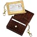 Card Case with Lobster Claw Clasp, Crocodile Embossed Leather
