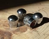 4 er Set Premium Auto Ventilkappen (Messing + Chrom) GROOVE Valve Caps