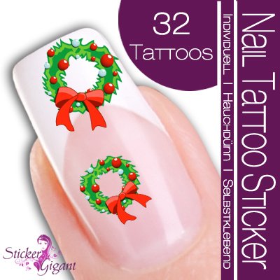 Nail Tattoo Sticker Weihnachten - Kranz Preisvergleich