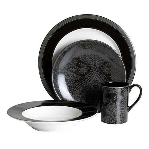 Nautica Sloane Square Floral 16-Piece Dinnerware Set, Service for 4