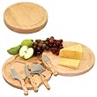 Circo Gourmet Eco-Friendly Rubberwood Compact Cheese Service With Cutlery