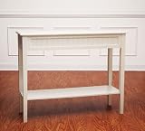 White Bead Board Hall Table
