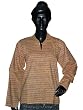 Meditation Tunic Wheat Yoga Printed Cotton Tunic Kurti with Collar Neck Small Size