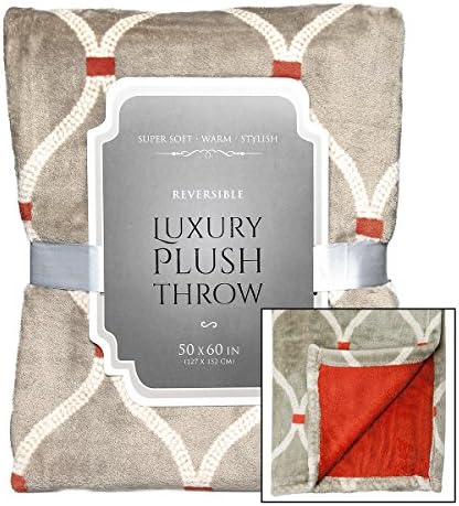 Davon Super Plush Luxury Ultra Soft Fleece Throw Blanket Reversible 50x60 Covers