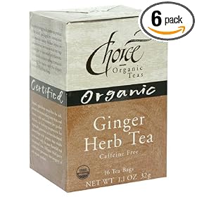 Choice Organic Ginger Herb Tea, 16-Count Box (Pack of 6)