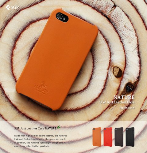SGP iPhone 4 Leather Case Nature Just Leather for GSM ONLY [Nature Red]