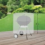 Premium Schutzhülle für Rundgrill/Kugelgrill/Standgrill aus Polyester Oxford 600D - lichtgrau - von 'mehr Garten' - Größe M (Durchmesser: 73 cm)