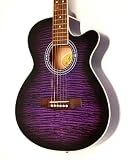 Produkt-Bild: 4/4 Elektro Akustik Western Gitarre in Design Farbe Lila mit Pickup und Rosenholz Griffbrett