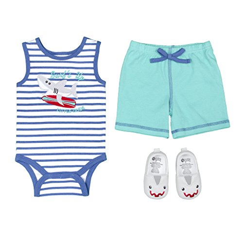 Baby Gear Baby Boys 3 Piece Summer Tank Shorts and Shoe Set