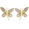 10k Yellow Gold Dragonfly Diamond Earrings (.01 cttw, I-J Color, I2-I3 Clarity)