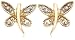 10k Yellow Gold Dragonfly Diamond Earrings (.01 cttw, I-J Color, I2-I3 Clarity)