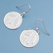 Italian Earrings - Peace Signs - Sterling Silver - 17 mm