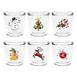 Whimsical Christmas 12 oz Double-Old-Fashioned Insulated Beverage Tumbler Set, Clear (6 designs)