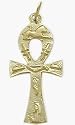 10 Karat Yellow Gold Hieroglyphic Ankh Charm Pendant