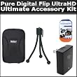 Ultimate Accessory Kit For The Pure Digital Flip UltraHD Camcorder 3rd Generation FVU32120B, U32120W NEWEST MODEL Includes Slim Protective hard Case + Flip Power Adapter APA1B + Mini Tripod + More Ultimate Accessory Kit For The Pure Digital Flip UltraHD Camcorder 3rd Generation FVU32120B, U32120W NEWEST MODEL Includes Slim Protective hard Case + Flip Power Adapter APA1B + Mini Tripod + More