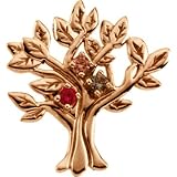 14K Rose Gold Tree-Shaped Mother's Brooch - 3 Gemstone -- YOU CHOOSE THE COLORS!