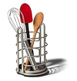 Spectrum 62278 Euro Utensil Holder, Satin Nickel