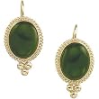 14K Yellow Gold Jade Earrings