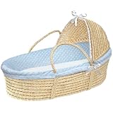 Badger Basket Co Natural Hooded Moses Basket -... by Badger Basket