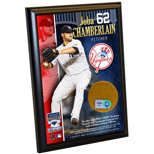 MLB New York Yankees Joba Chamberlain 4-by-6-Inch Dirt Plaque