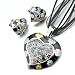 Pugster Murano Glass Millefiori Black Color Heart Pendant