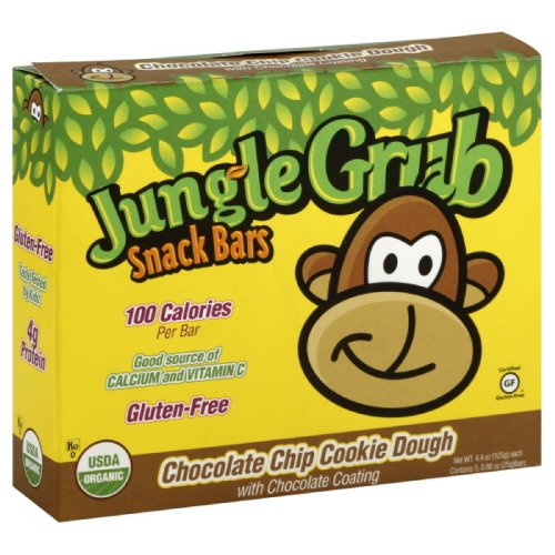 Jungle Grub Snack Bars Chocolate Chip Snack Bar, Gluten Free, 4.4-Ounce (Pack of 3)