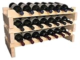 21 Bottle Scalloped Kitchen Wine Rack (3 - 7 Bottle Units - Premium Redwood)