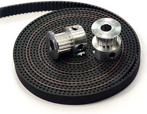 GaGaTech 2PCS GT2 20T 5mm Bore Aluminum Timing Belt Pulley Synchronous Gear for 3D printer Reprap + 1m Belt