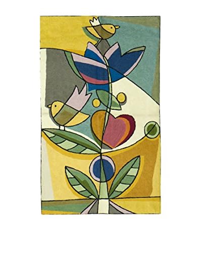 Jute & Co Tappeto/Arazzo Ricamato A Mano Multicolore 75×120 cm