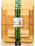 Extra Thick Bamboo Cutting Board Set - Thick Strong Bamboo Wood Cutting Board With Beautiful White Edge by Premium Bamboo&reg;