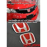 06-11 Honda Civic 4Door JDM Red Honda H Front Emblem (the pin might need to cut to... 