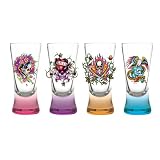Don Ed Hardy Skulls Flared Shooters Set of 4
