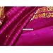 Violet Red Indian Bridal Sari with Golden Zari Border. Bellydance fabric
