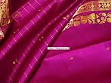 Violet Red Indian Bridal Sari with Golden Zari Border. Bellydance fabric