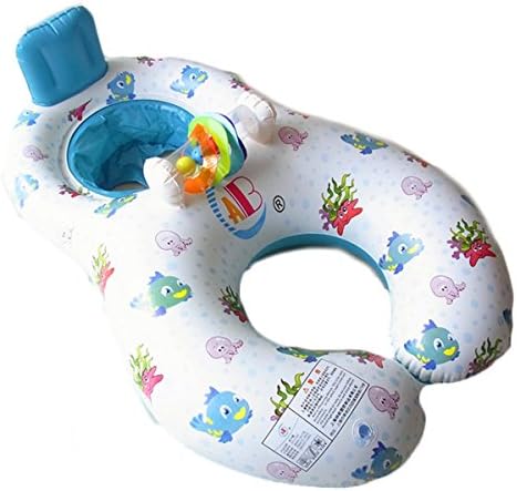 Justtrue Parent &amp; Baby Safety Inflatable Swimming Circle Double Swimming Ring Swim Float (White Fishes)