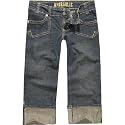 HYDRAULIC Womens Button Cuffed Denim Capri - Rinse