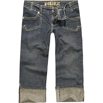 HYDRAULIC Womens Button Cuffed Denim Capri - Rinse