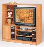 BEAUTIFUL TV ENTERTAINMENT CENTER IN BEECH FINISH