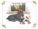 Doberman - Christmas Design by Cindy Farmer