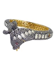 Rose Cut Diamond Ruby Bangle Bracelet 14kt Gold Vintage Style Jewelry
