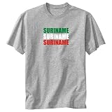 T-Shirt Heather Gray  Triple Color Suriname  Country