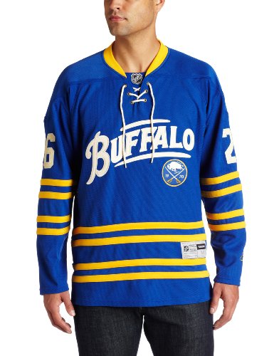 NHL Men's Buffalo Sabres #26 Thomas Vanek Reebok Edge Premier Player Jersey (Blue, Large)