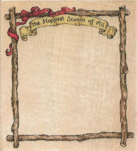 Happiest Season Frame Holly Pond Hill Susan Wheeler Wood Mounted Rubber Stamp (M13257)
