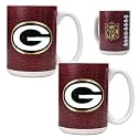 NIB Green Bay Packers NFL Ball Ceramic Coffee Mug Set