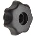 Morton Glass Fiber Polymide Multiple Lobe Knob, Fluted Rim, Threaded Hole, 5/16"-18 Thread Size x 0.51mm Thread Length, 1.57mm Diameter (Pack of 5)