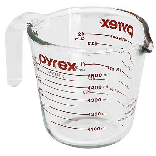 Childrens Toyshop  Kitchen & Housewares : Pyrex Prepware 2-Cup Measuring Cup, Clear with Red Measurements