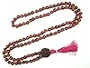 Spiritual Pink Jade Rudraksha Prayer Beads Yoga Japa Mala 108+1- Stone of Fire and Passion