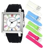 Stuhrling Original Women's 149L3.12162 Lifestyles Ozzie Dream Swiss-Quartz Mother-Of-Pearl Black Strap Set Watch