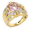 14K Pink Morganite & Diamond Wide Band